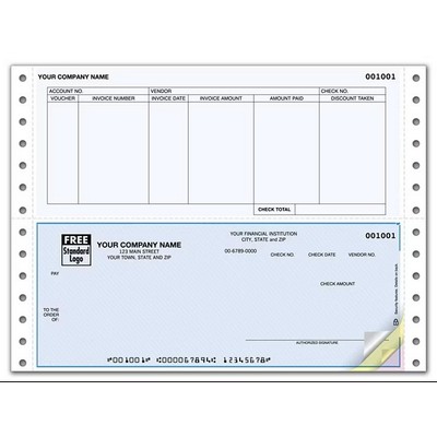 Continuous Bottom Accounts Payable Checks (1 Part)
