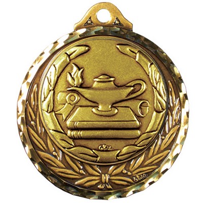 Stock Diamond Struck Medal (Lamp of Knowledge) 2 3/4"
