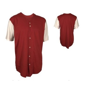 Adult Full Button Pro-Style Cool Mesh Baseball Jersey Shirt w/ Contrasting Sleeve