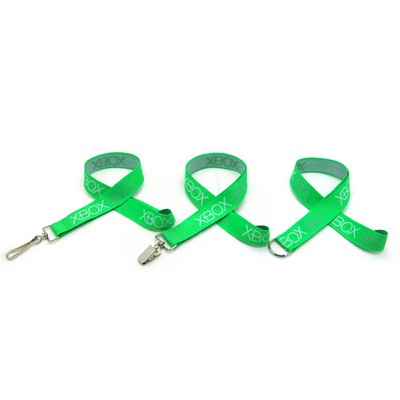 Classic Coarse Weave 1" Lanyard w/Bulldog Clip