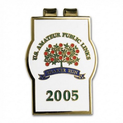 Money Clip Polished Highlights Gold Plate w/ Color