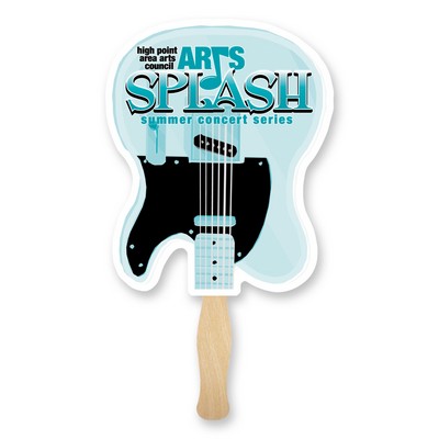 Custom Shape Sandwich Paper Fan-Wood Stick Handle