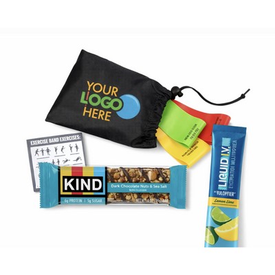 Fitness Kit with Resistance Bands, KIND Bar & Liquid I.V. Hydrate Stick