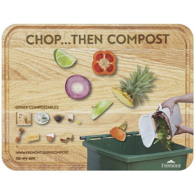 Flexible Cutting Board, FDA approved .030 clear plastic, rectangular (9.75" x 12.75") Full Color