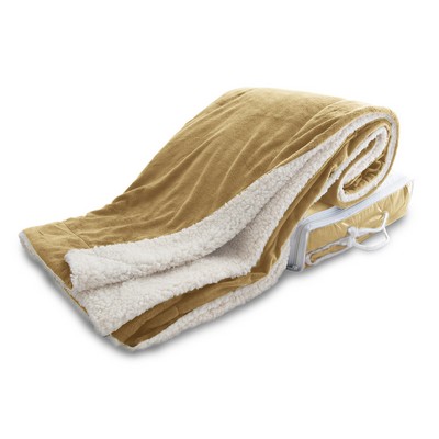 Micro Mink Sherpa Blanket - Camel Beige (Overseas)