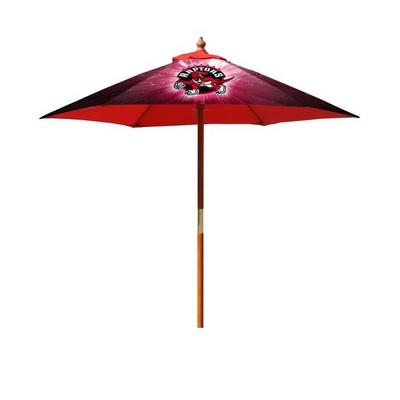 Round Wood Umbrella with 8 Ribs, Dye-Sublimation, Full Bleed 9'
