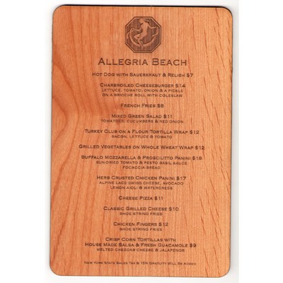 Solid Hardwood Menus