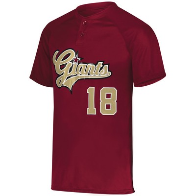 Augusta Sportswear Youth Attain Wicking Two-Button Baseball Jersey