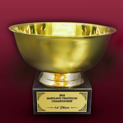 8" Gold revere bowl on marble base