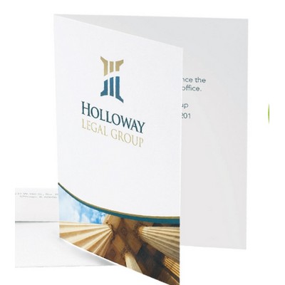 Full Color 5½ Baronial Foldover Assorted White Card Announcements (2 Sided)