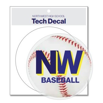 Overlaminated White Vinyl Tech Decals (3" dia. Circle on a 3 1/2"x 4" sheet)