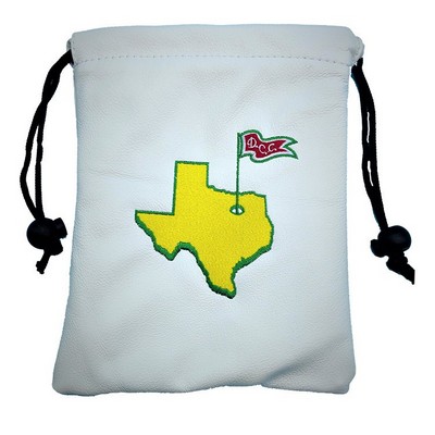 Genuine Leather Drawstring Valuables Pouch