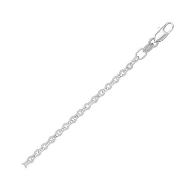 18" 18K White Gold Cable Necklaces - 2.8 gm