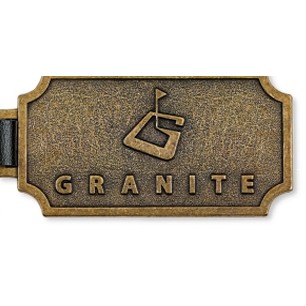 2" Bag Tag w/Leather Strap