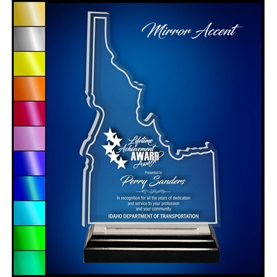 10" Idaho Clear Acrylic Award with Mirror Accent