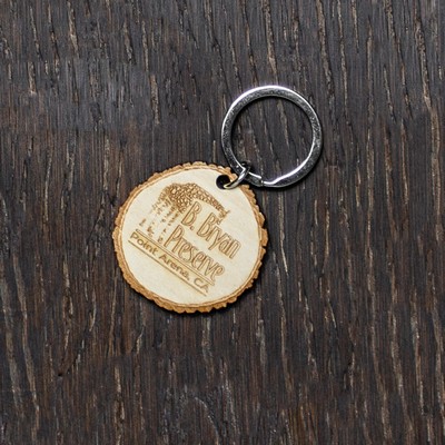Various Wood Log Cut Keychains