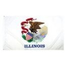 Illinois Indoor Parade Flag w/Pole Hem And Fringe (5'x8')