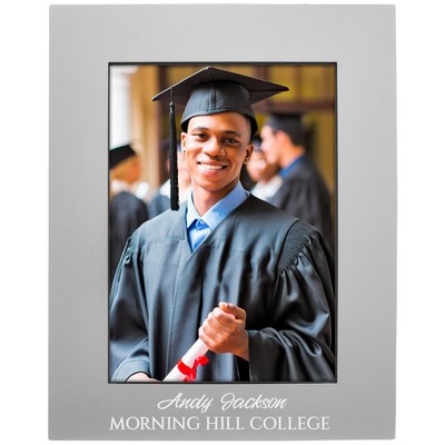 Gray Aluminum Photo Frame Holds 5" x 7" Photo