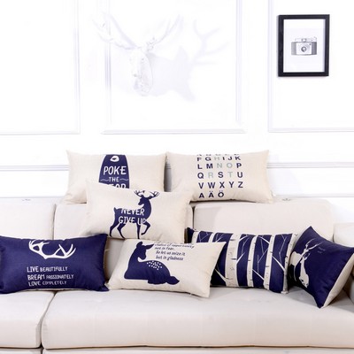 Full Printed 11.8 x 19.7" Premium Square Linen Throw Pillowcase With Hidden Zipper