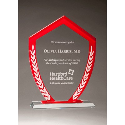 Shield Shaped Glass Award 6.625" X 9"