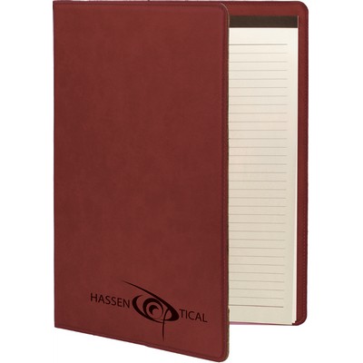 7" x 9" Rose Leatherette Small Portfolio with Notepad