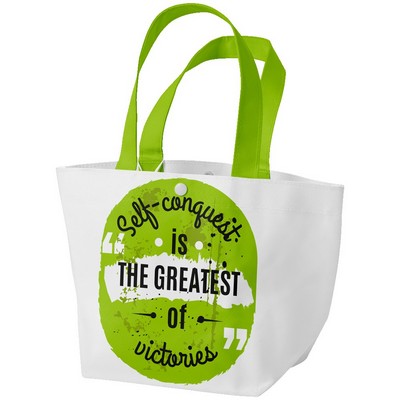 Sublimation 12 oz Poly Canvas Tote Bag - 16.5"W x 13.5"H x