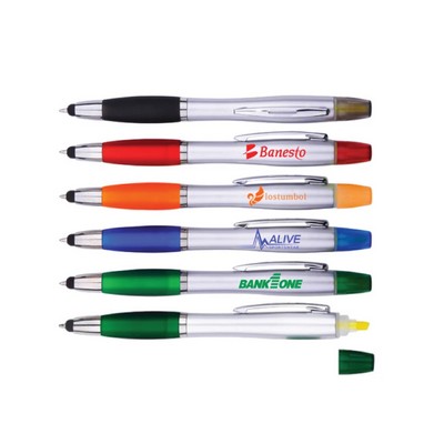 3-in-1 Pen + Highlighter + Stylus