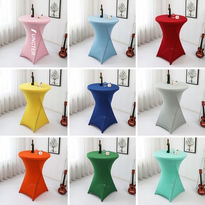 23 x 43" Spandex Cocktail Table Cover, Custom Printed Table Cover With Leg
