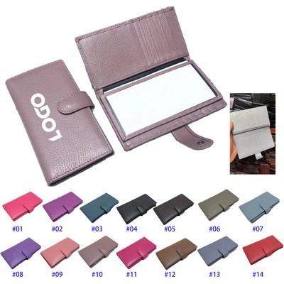 Leather Checkbook Cover RFID Wallet