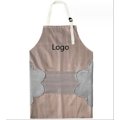 Striated Oil-proof Kitchen Cooking Bib Apron
