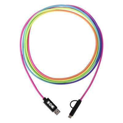 3-in-1 10' Rainbow Braided Charging Cable