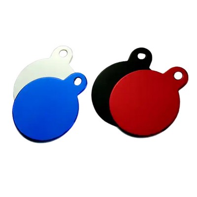 Round Shape Aluminum Pet Tag (1.26" x 1.42" x 0.04")