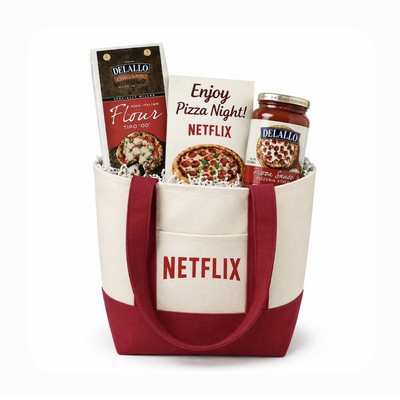 Pizza Night Gift Tote with Gourmet Ingredients