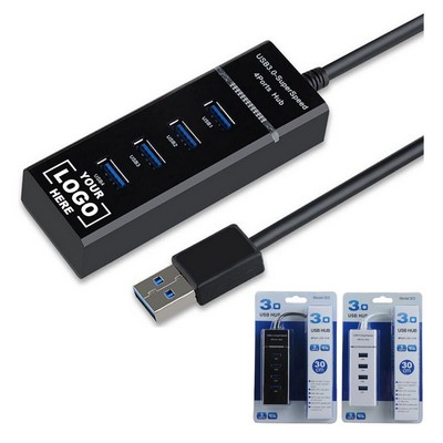 4 Ports USB Hub Laptop Adapter Power Docking Station