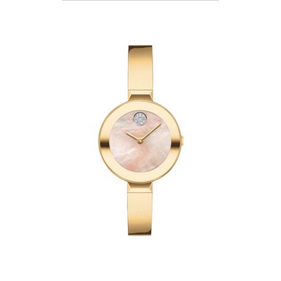 Movado BOLD Ladies' Ionic Light Gold Watch w/Yellow Mother Of Pearl Dial
