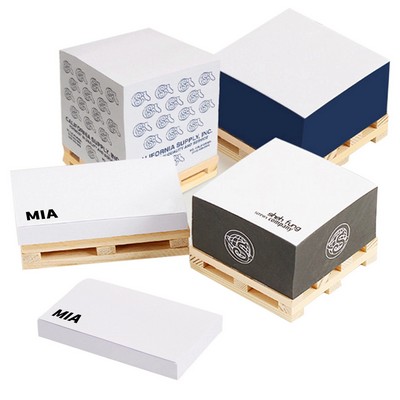 Note Pad With Wood Pallet Cube