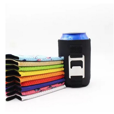Neoprene Wrap Beer Can Cooler With Opener