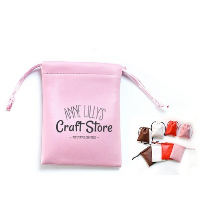 Pu Leather Gift Drawstring Bag