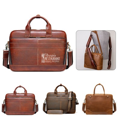 14" Genuine Leather Men's Laptop Handbag
