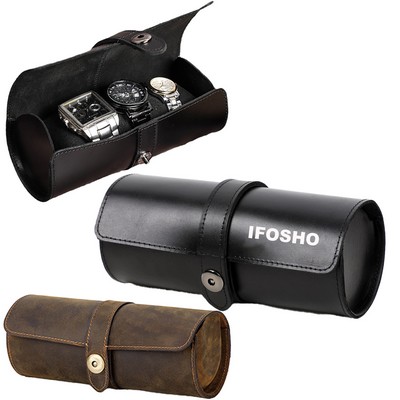 Leather Watch Travel Case for Men Classic Watch Roll for Jewelry Bracelet