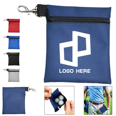 Polyester Zipper Golf Tee Pouch