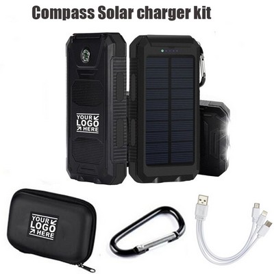 10000mAh Compass Solar Charger Travel Kit