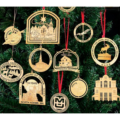 0.3mm Custom 24K Gold Plated Ornament (3½")