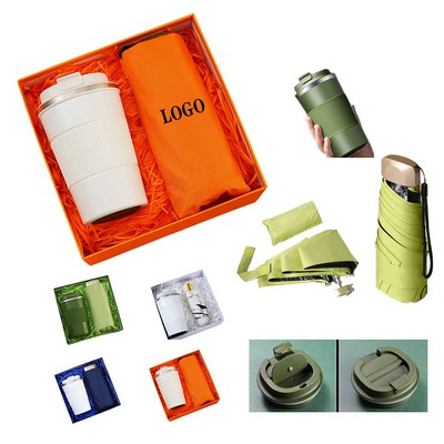 UV Umbrella & Travel Mug Gift Set
