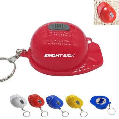 Helmet-Shaped LED Bottle Opener Keychain