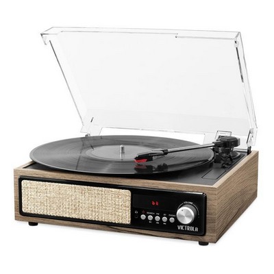 Victrola 3 In-1 Bluetooth Record Player w/Built In Speakers And 3-Speed Turntable, Farmhouse