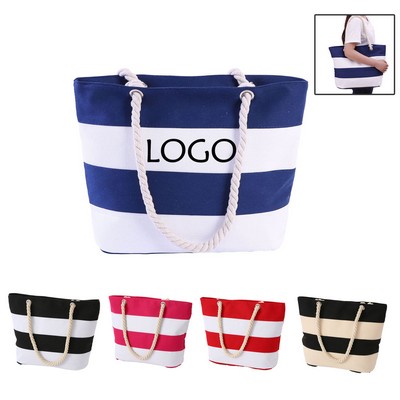 Woven Rope Striped Crossbody Bag