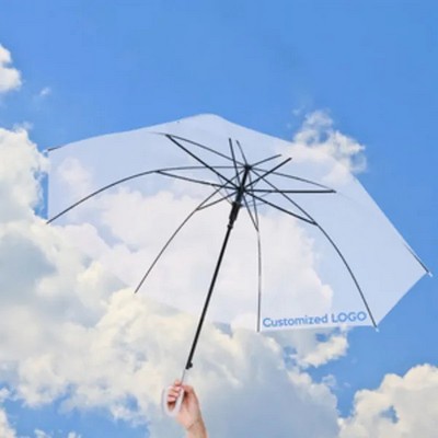 21" Transparent Windproof Straight Umbrella
