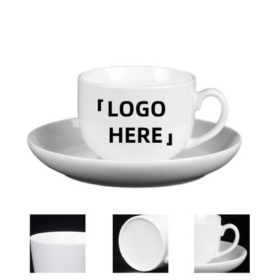 5Oz Ceramic Coffee Cup And Saucer