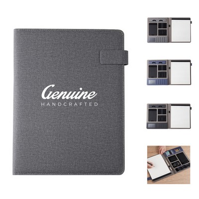 Leather Business Notebook with Phone Stand